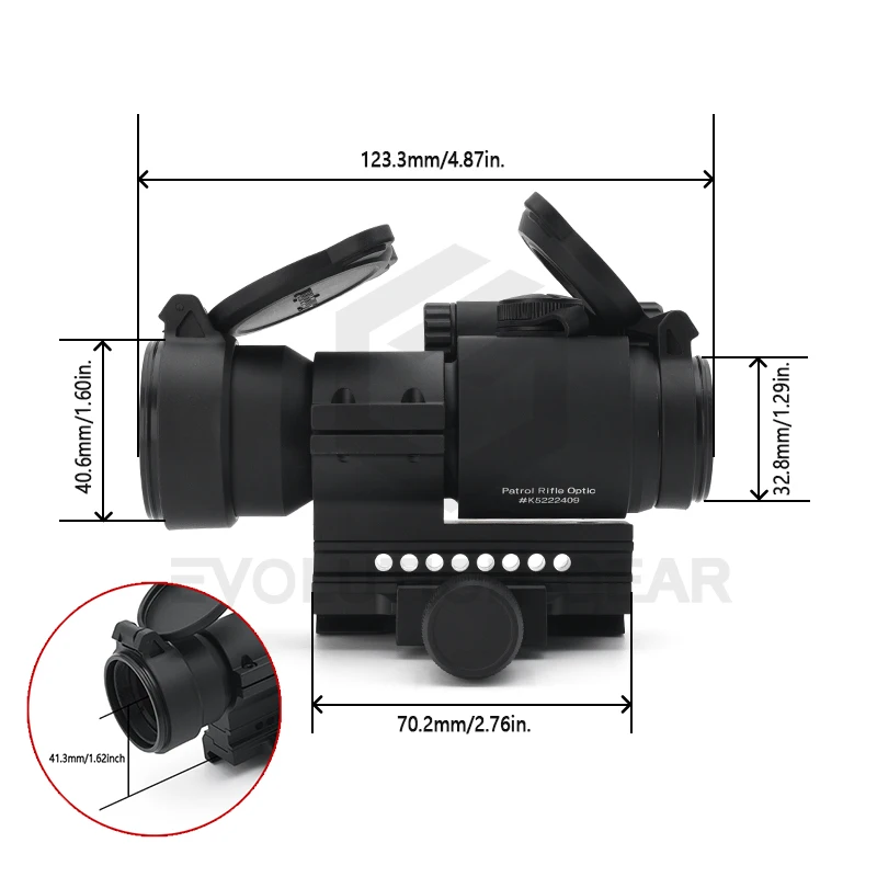 2023 Tactical New 2MOA Patrol Rifle Optic PRO Red Dot Reflex Sight with QRP2 Mount and Spacer with Full Orginal Markings