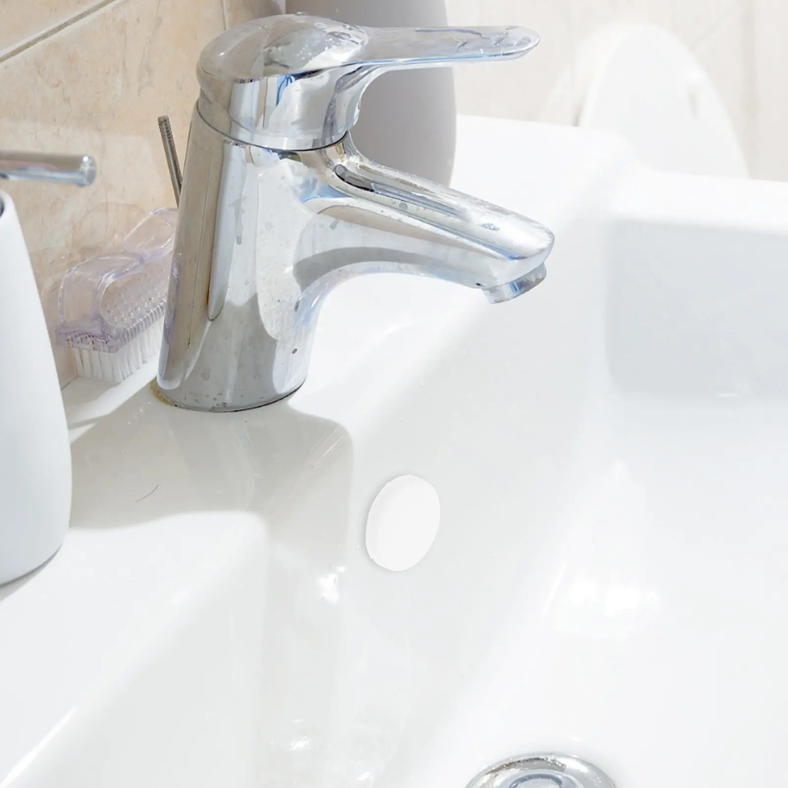 10Pcs Sink Overflow Cover Plastic Basin Drain Hole Stopper for Bathroom Kitchen Washbasin Prevent Water Overflow Seal Ring