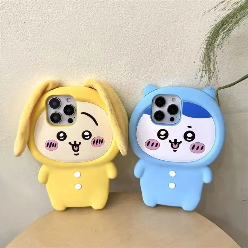 Chiikawa Hachiware Usagi Kawaii Anime Cartoon Phone Case Silicone Cartoon Pajamas For Apple IPhone 15promax/14/1617pro/13