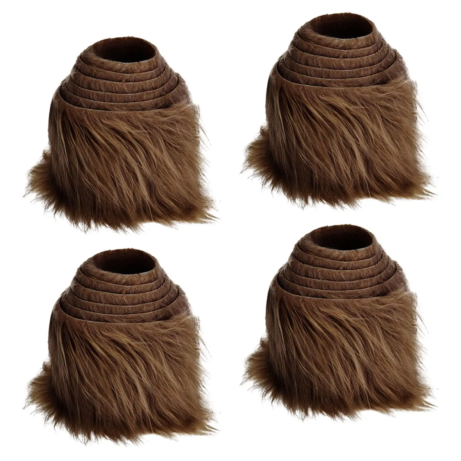 Tissu en Fausse Fourrure pour Costume, Patchs en Fourrure Shaggy, Fourrure Fuzzy DIY, Tissu Artificiel pour Gnomes, Barbe, Cheveux, 4Pcs