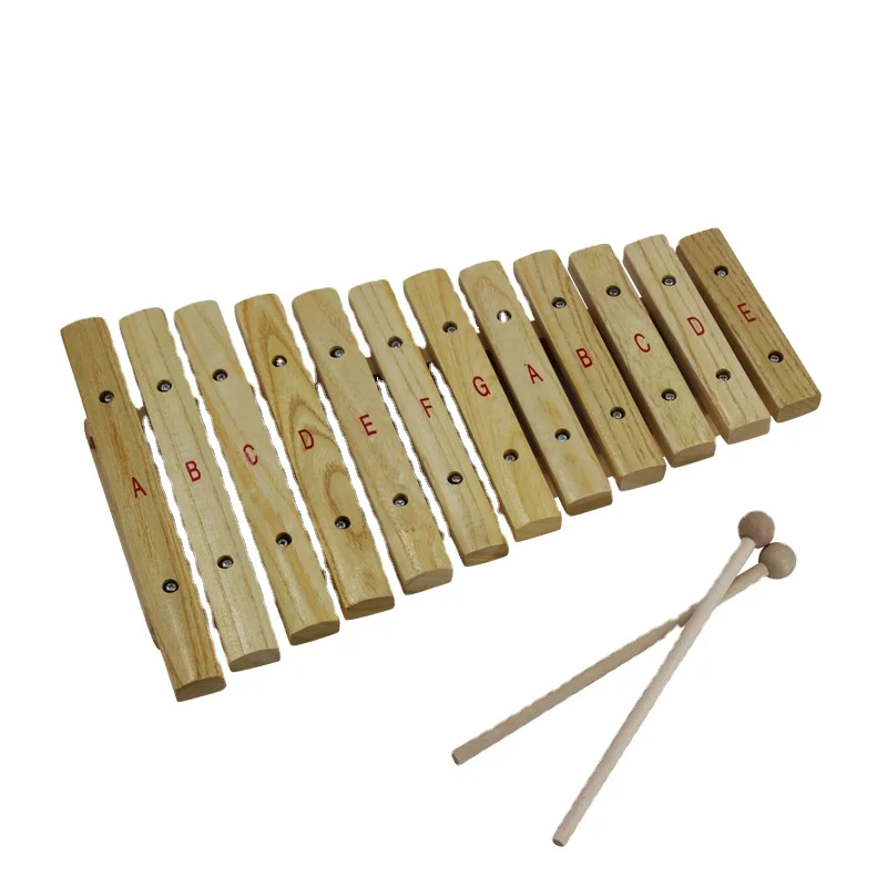 

Hooqu Children's 15-tone Wooden Percussion Instrument With Sticks And Vertebrae Hand-knocking Piano Xylophone