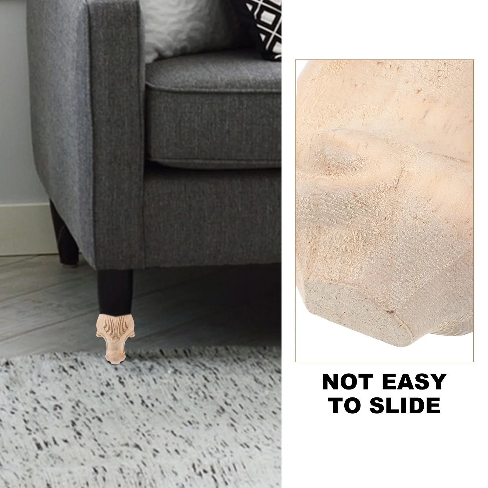 

4Pcs Retro Style Wooden Table Feet Exquisite Craftsmanship Multipurpose Furniture Legs for Home Office Furniture Feet