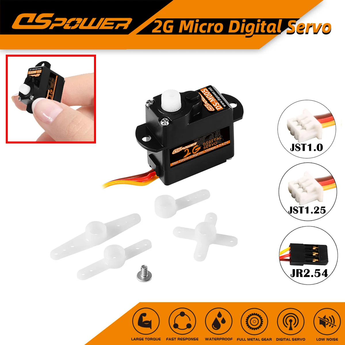 

DSPOWER 2g Micro Digital Servo Plastic Gear JR/JST Plug for Rc Mini Car Model Boat Fixed-wing Helicopter Airplane Robot Toy