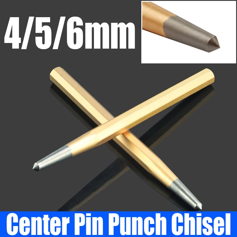 

1PCS 4/5/6mm CR-V High Hardness Center Pin Punch Chisel Center Positioning Punching Chisel Circular Punch Chisel Impact Chisel