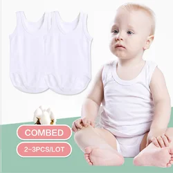 2/3/5pcs Newborn Baby Bodysuit  Unisex Baby Boy Girl Summer Clothes Sleeveless Jumpsuit Outfit Bebes Cotton White Vest Overall