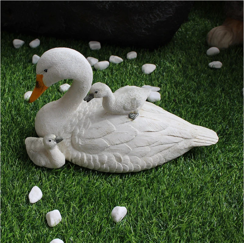 

Pastoral Creative White Duck Resin Ornaments Outdoor Garden Villa Figurines Crafts Landscape Lawn Courtyard Sculpture Decoration