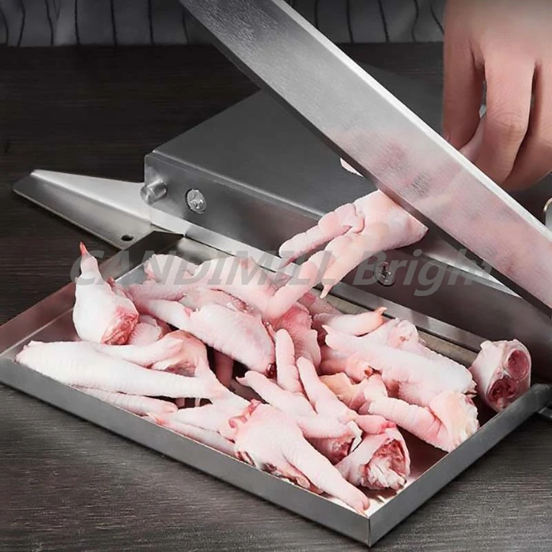 Manual Meat Food Slicer Commercial Household Frozen Chicken Duck Fish and Lamb Bone Cutter Slicing Machine Kitchen Tool