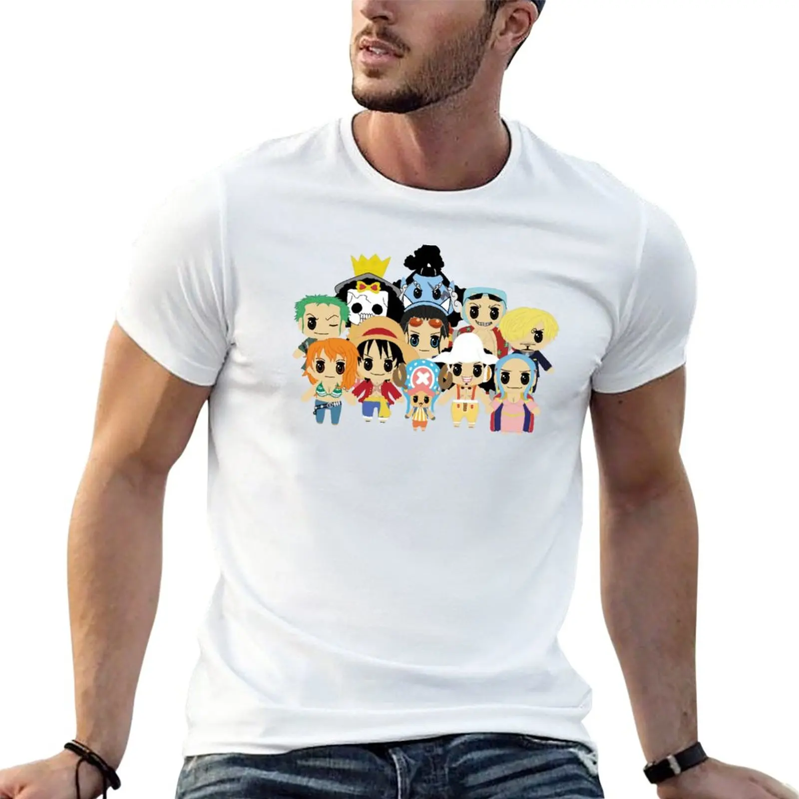 Hats of Straw Crew With Jinbe And Nefertari Vivi T-Shirt kawaii clothes boys white t shirts Blouse mens clothes