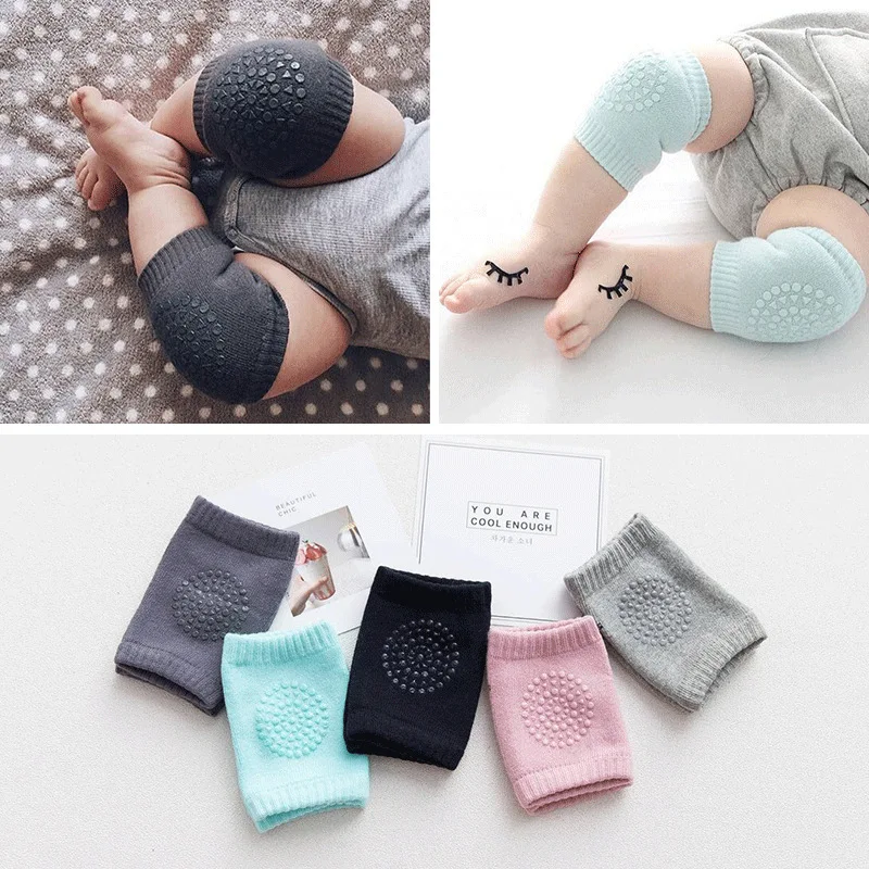 

Children's knee pads newborn babies loop sock covers glue dispensing learning walk anti slip fall baby crawling knee pads