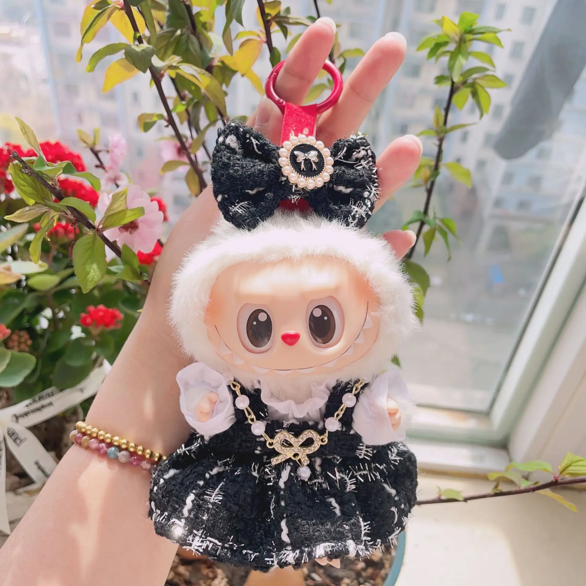 

Для 15/17 см Labubu мини-кукла, комплект одежды, роскошное платье с большим бантом, украшения для вечеринки, аксессуары для обуви