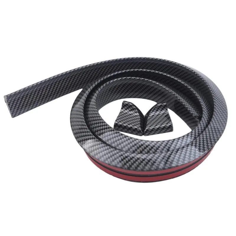 1,5 M Universal Auto Styling 5D Carbon Fiber Gummi Hinten Stoßstange Stamm Lip Spoiler DIY Refit Spoiler