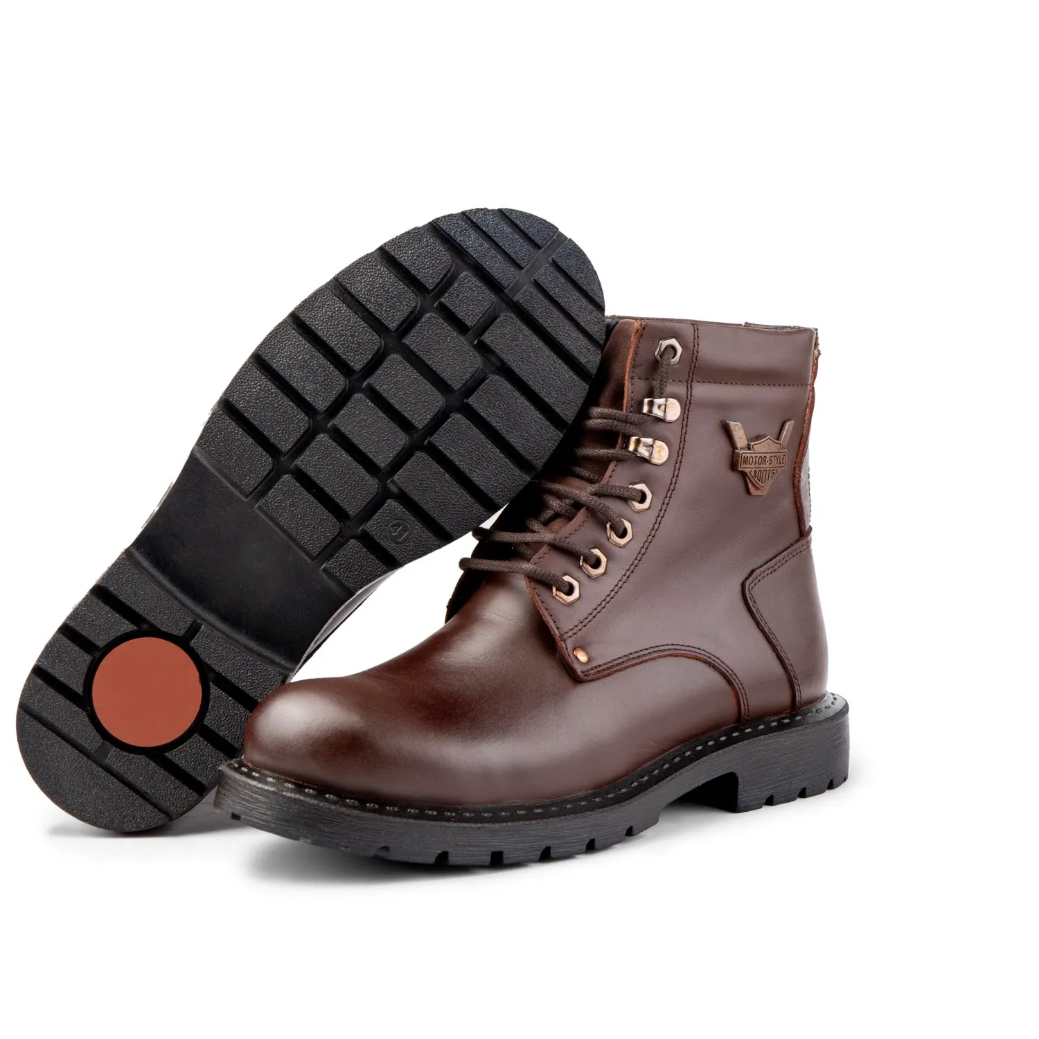 Ducavelli Glaz Genuine Leather Men's Lace-Up Boots, Harley Boots image 5