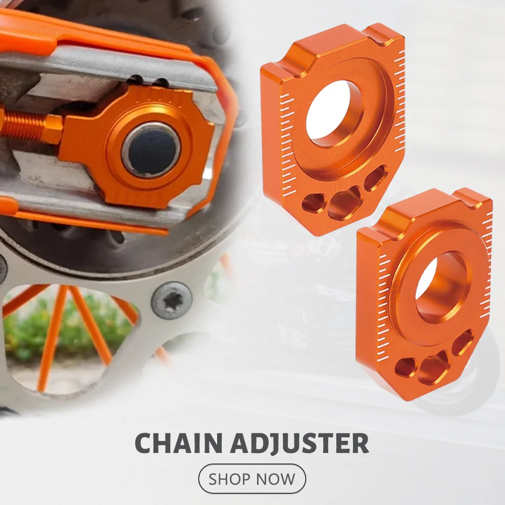 

2025 For XC XCF SX SXF EXC EXCF XCW XCFW 125 150 200 250 300 350 400 450 500 525 530 Orange CNC Rear Chain Adjuster Axle Block