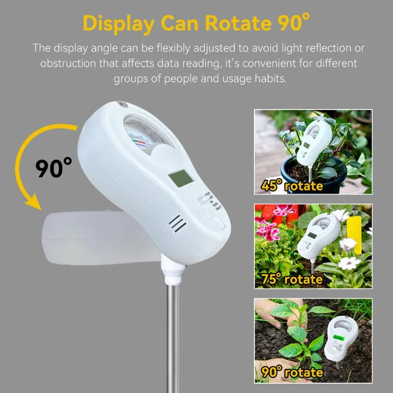 AU61-For Gardening 6-In-1 Soil Tester Testing Kit Moisture, Fertility, Temperature& PH Measurement Tool