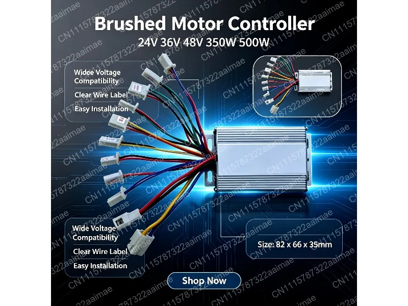 DC 24V 36V 48V 250W 350W 500W Brush Motor Controller for Electric Wheelchair with Reverse Function