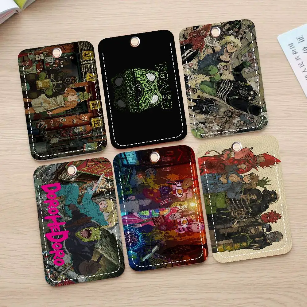 Anime D-DorohedoroS Bank Card,Subway, Bus Card Holder Keychain Key Ring Door Access Tags ID Card Case Keychain Access