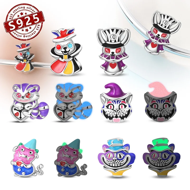 New 925 Sterling Silver Halloween series beads clown magic hat pendant Charms Beads Fit Original Bracelets DIY Jewelry Gift