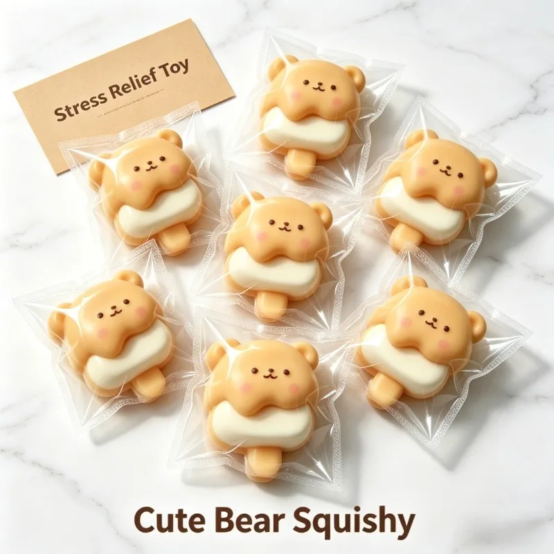 Cute Bear Popsicle Squishy Slow Rising Squeeze Stress Relief Toy Kawaii Desktop Ornament Holiday Gift Bag Filler For Kids