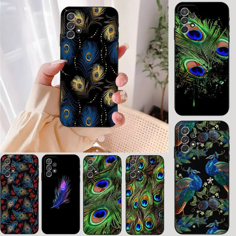 Peacock Feather Phone Case Telefoon For Samsung Galaxy Note 10 20 Lite Plus Pro Ultra J4 J5 J6 J7 J8 2018 Prime A81 Cover