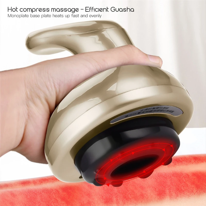 USB Rechargeable Body Guasha Scraping Massager Cupping Massage Suction Cup IR Heating Anti-Cellulite Fat Burner Slimming