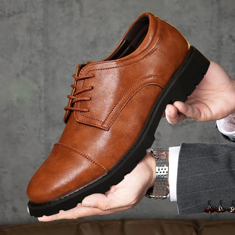 

Men's Comfortable Leather Shoes Men's Business Shoes High-end Formal Leather Shoes Handmade Large Size Wedding Leather Shoes New