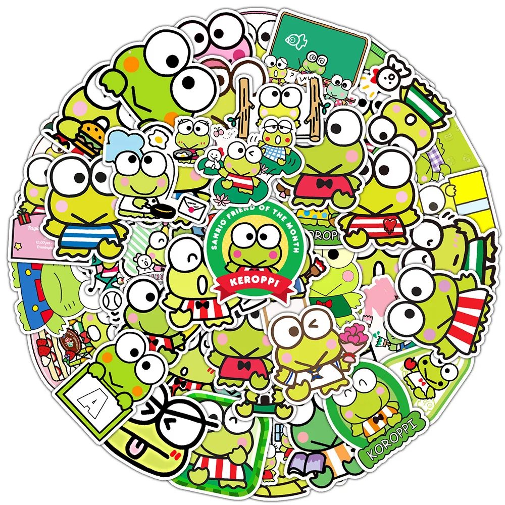 10/30/50pcs Sanrio Kero Kero Keroppi Graffiti Stickers Aesthetic Cartoon Decoration Decals Waterproof DIY Kids Sticker Toys Gift