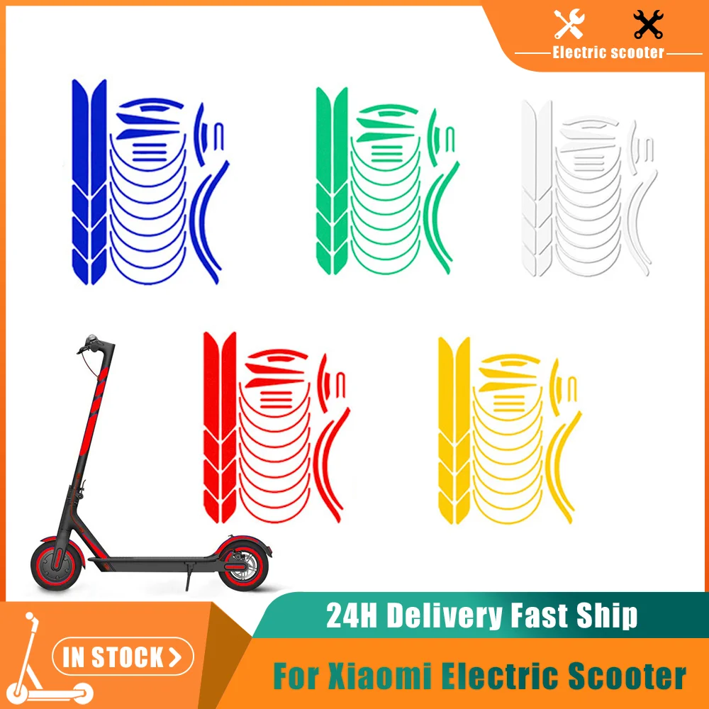 Front Rear Wheel Hub  Reflective Sticker Tyre Decals Applique Tape For Xiaomi M365 Pro 1S Electric Scooter Night Safety Sticker