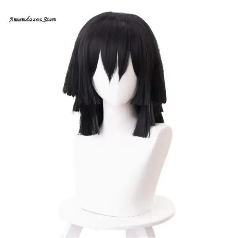 애니메이션 Kimetsu No Yaiba Iguro Obanai 기모노 유니폼 애니메이션 가발 코스프레 의상 할로윈 파티