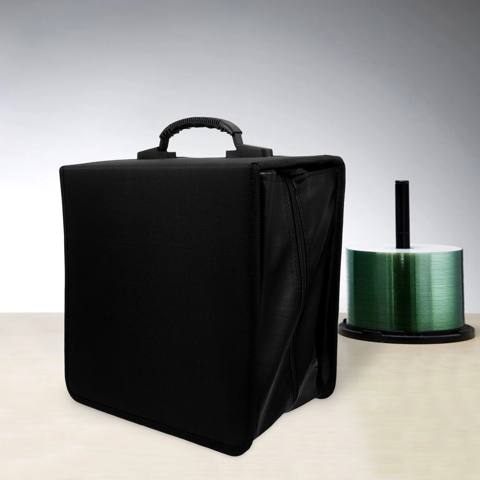 

500 Capacity PU Cd Case Large Dvd Storage Organizer Portable Handle Disc Binder Wallet Black for Car Office Travel