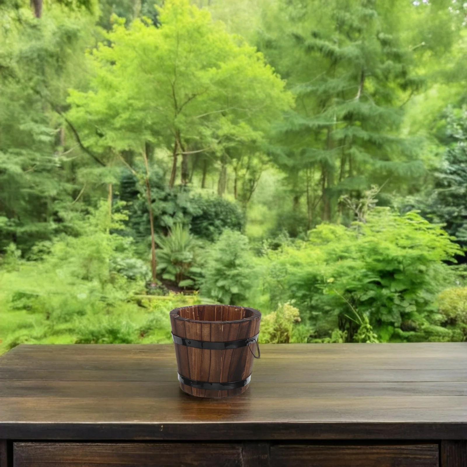 

Carbonized Wood Flowerpot Pots for Plants Mini Bark Bucket Rustic Planter Planters Vase