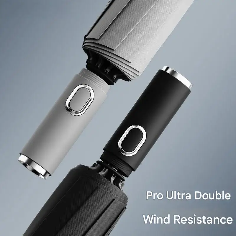 

Classic Fully Automatic Umbrella Reverse Foldable For Women's Business Car Durable And Portable For Sunny And Rainy Days