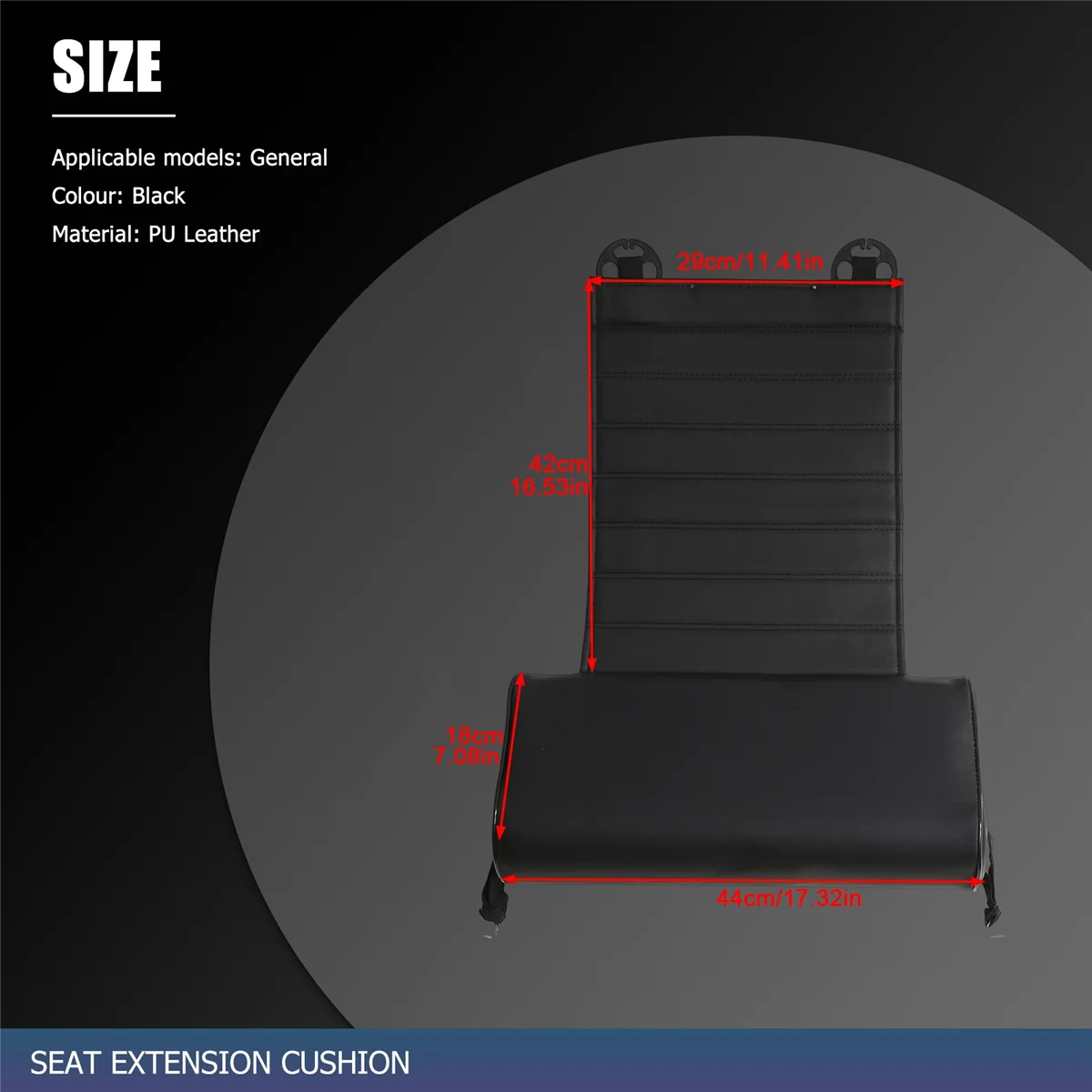 

Universal Car Seat Leather Leg Pad Support Extension Mat Support Leg Leather Cushion Knee Pad Memory Black