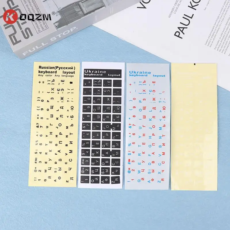 

Наклейка на клавиатуру на украинский язык, 1 шт., черный/прозрачный фон, белые/синие красные буквы для универсальных аксессуаров для ноутбука
