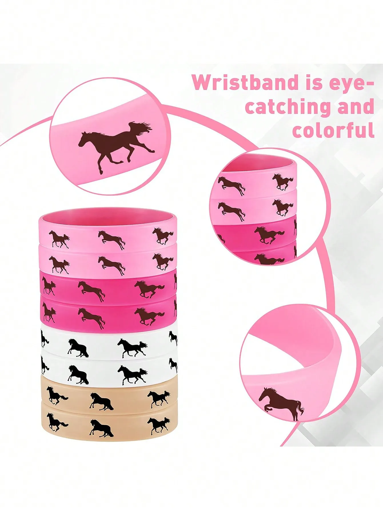 8 horse party rubber bracelets horses prefer derby day horse bracelets silicone birthday party favors