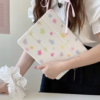 애플 아이패드용 귀여운 시니 스타 태블릿 케이스, 펜 슬롯 포함, 10 세대, 7 세대, 8 세대, 프로 5, 6 세대, 12.9 인치, 11 인치, 9.7 인치, 미니 6, 에어 5, 3, 4 