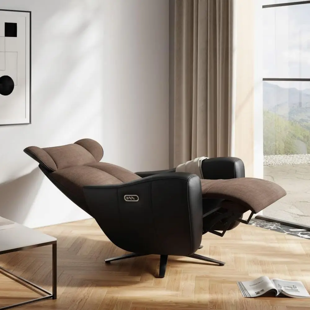 

Recliner Chair Single Seater Zero Gravity Swivel Power Soa or Living Room SwanSing Dual Motor Chair with USB & Type-C Ports, Bla