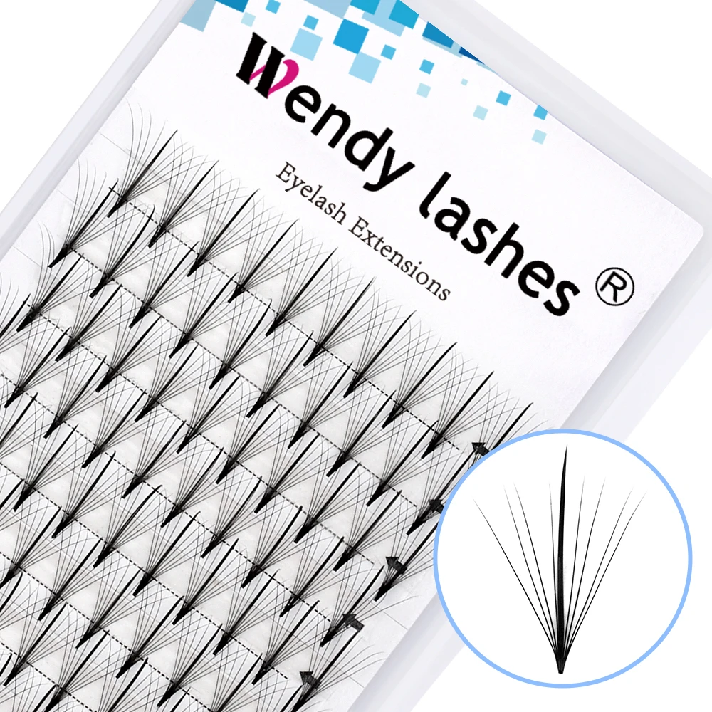 Wendy Lashes Wispy Premade Volume Fans 9D Individual Lashes Extension Pointy Stem Faux Mink Pre Made Russian Lashes