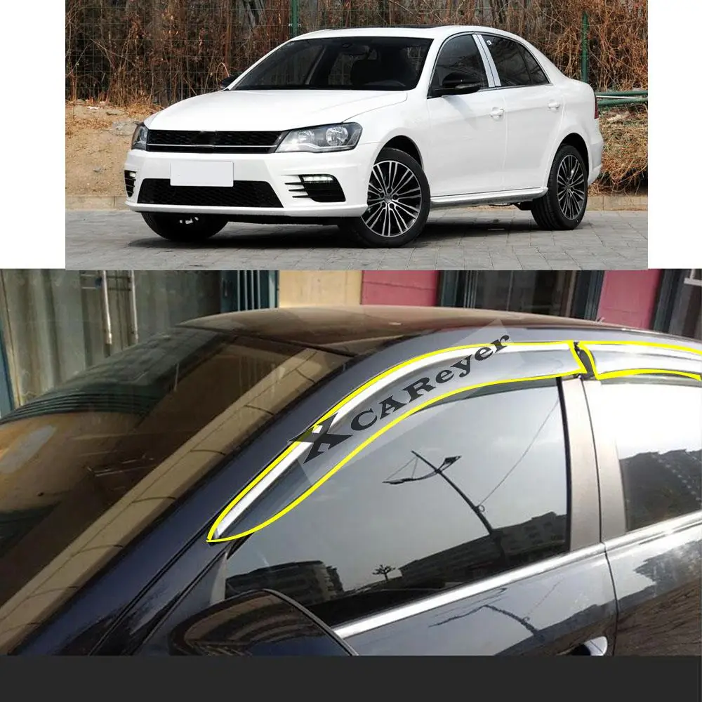 For VW Volkswagen Bora Sedan 2008 2009 2010 2011 2012 2013 2014 2015 Sticker Plastic Window Glass Wind Visor Rain/Sun Guard Vent