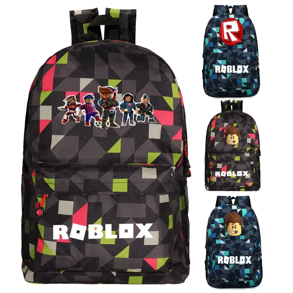 

Roblox Game Peripheral Men's and Women's Backpack Diamond-shaped Student Schoolbag Leisure Computer Notebook Zipper Bag