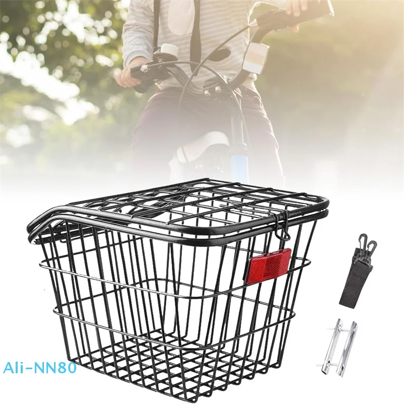 

Bicycle rear basket storage basket children's folding bike rear basket put schoolbag bicycle rear basket enlarged car basket