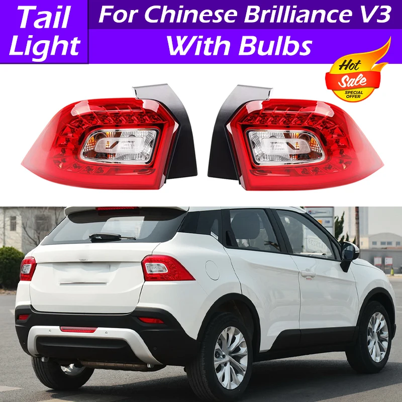 For Chinese Brilliance V3 Car Rear Bumper Tail Light Stop Brake Light Turn Signal Light Tail Lamp Assembly Taillights With Bulbs