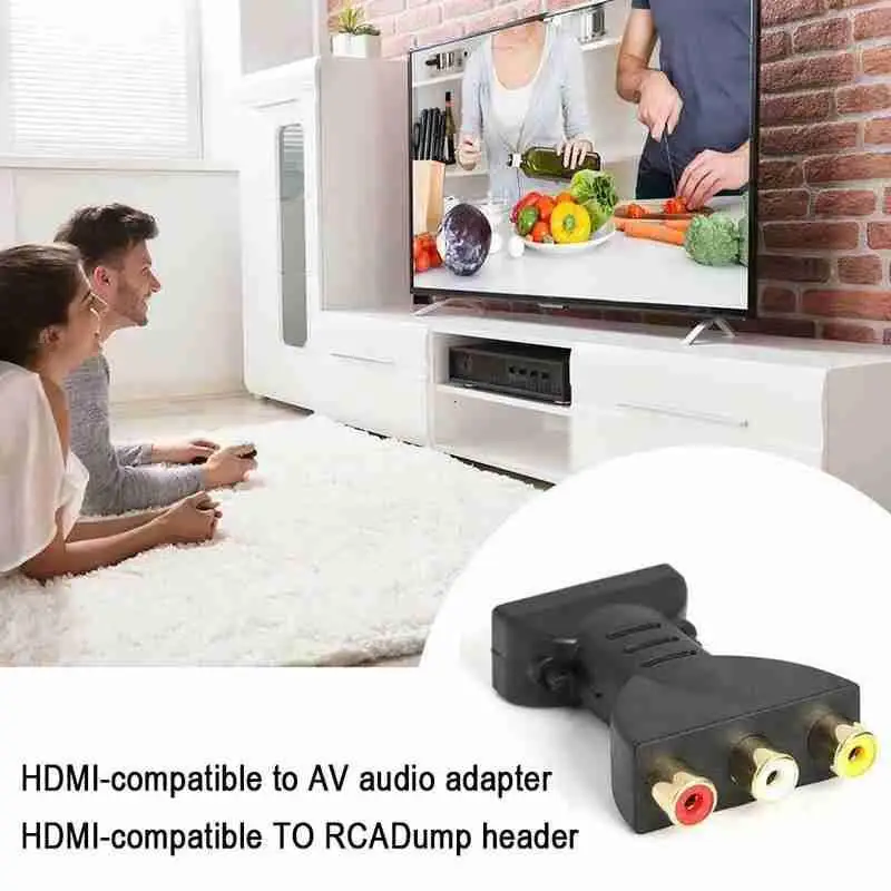 HDMI-To-3RCA HDMI-To-AV HD Converter Composite Adapter Gold Plug Pure Copper Core Red Yellow White Rotary AV Video 1080P Cable