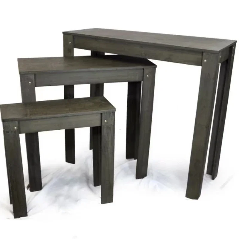 

Wooden flower stand, flower table, three-layer combination console, made of old materials, grocery antique style
