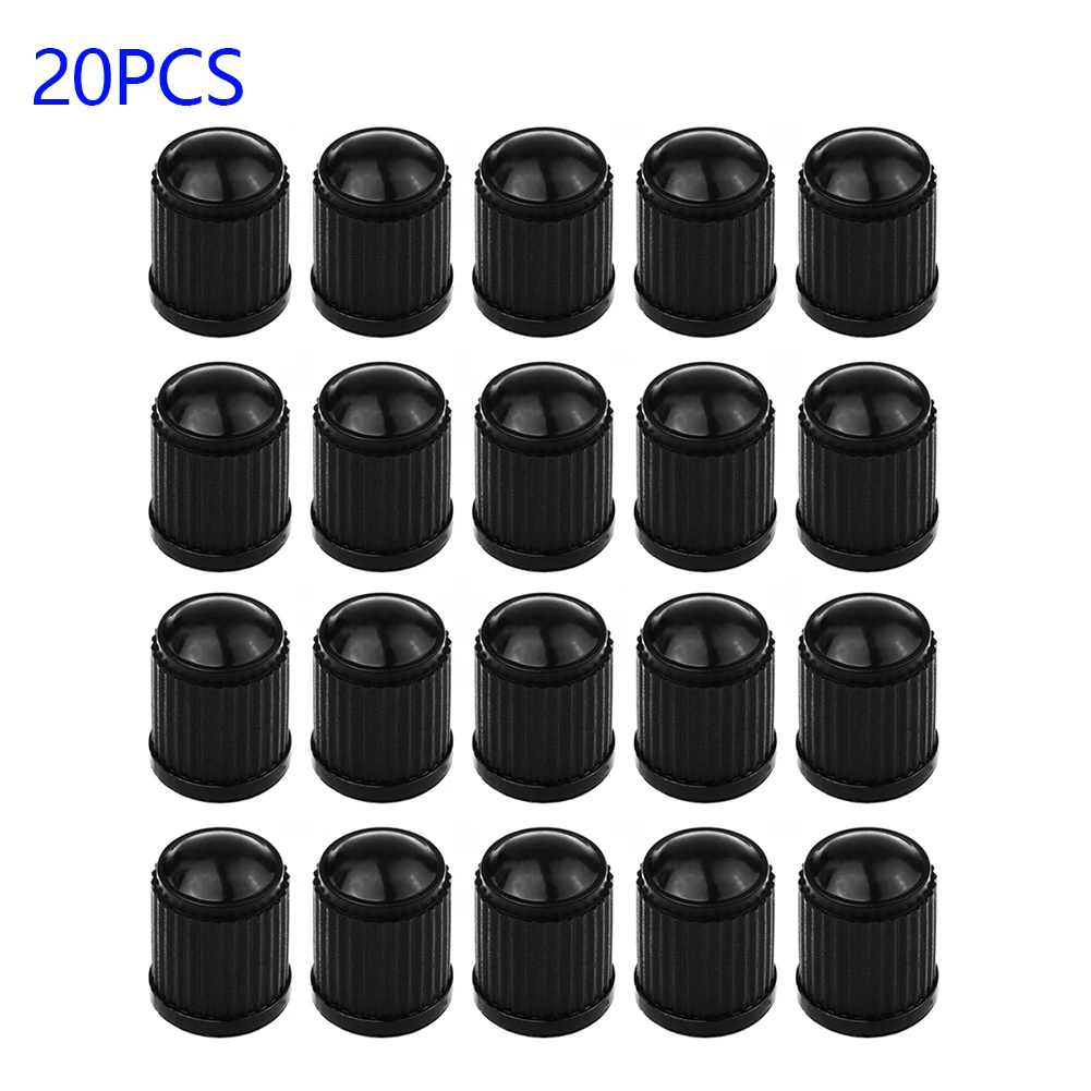 20PCS Car Tyre Valve Black Bike Tyre Plastic Cap Dome Shape Dust Valve Fits Cars, Trucks, Bikes With A Standard Valve Stem.