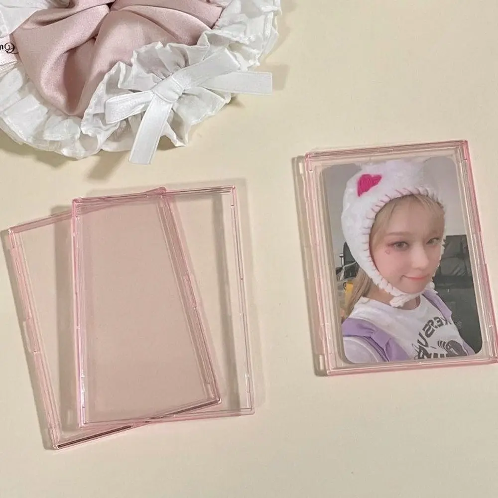 Acrylic Shell Card Brick Transparent Photo Protection Card Display Cards Sleeves Hard Case Photocard Holder Photo Frame