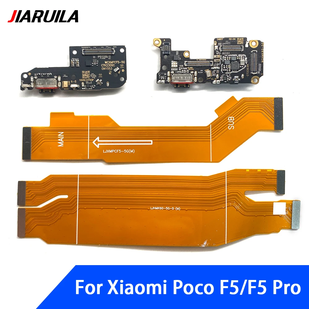 NEW USB Charging Port Microphone Dock Connector Board Main FPC Mainboard Power On Off Flex Cable For Xiaomi Poco X6 F5 X6 F5 Pro image 4