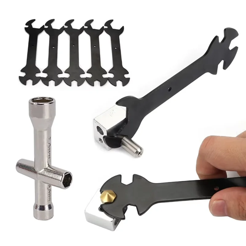 Para ferramentas de impressora 3D Creality: chave para bico, chave multifuncional MK8 V6, bicos Volcano, chave para bloco de aquecimento, chave cruzada mini.