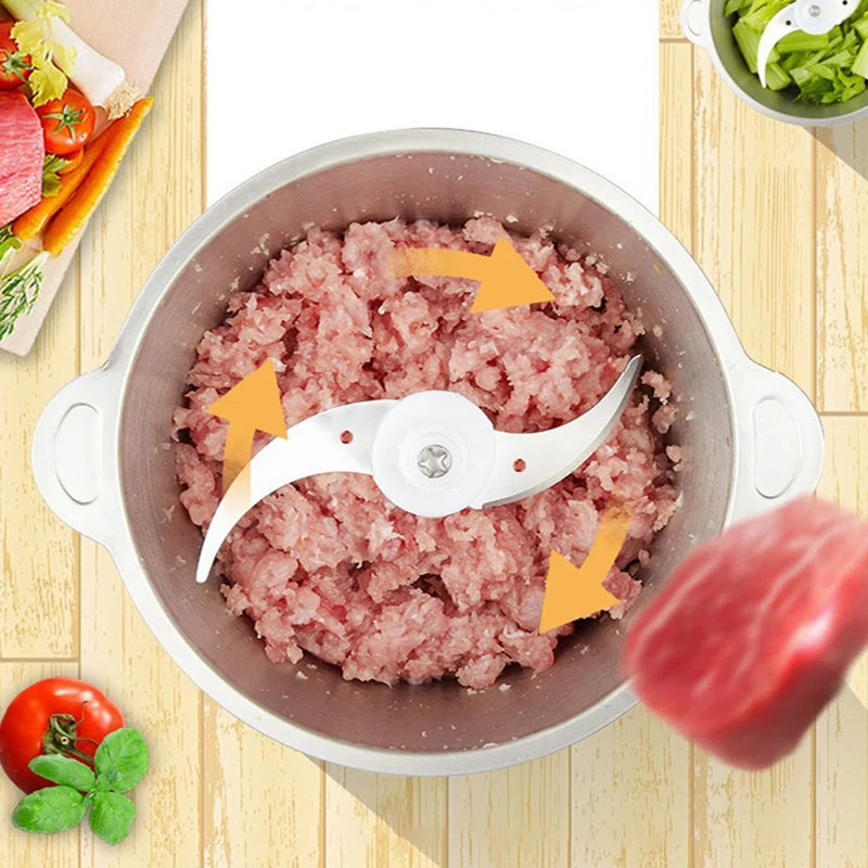 เครื่องบดอาหารเครื่องสับอาหารไฟฟ้าทำจากสเตนเลส2L เครื่องบดเนื้อ mesin mikser เครื่องใช้ในครัวปลั๊กแบบยุโรป