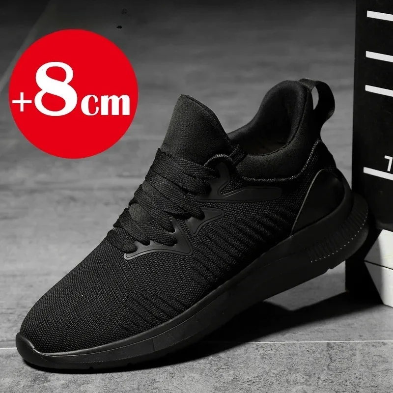 Hommes Sneaker nouvelles chaussures décontractées respirantes semelle souple confort chaussures de course 6 \ 8 cm hauteur augmentant chaussure de sport formation Tenis chaussures
