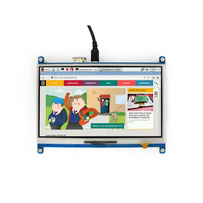 Waveshare Raspberry Pi 4B Display Raspberry Pi 7-inch Resistance Screen HD-MI Screen IPS Screen